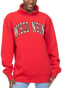 Womens Red Wisconsin Badgers Sport Fleece Qtr Zip