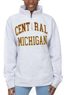 Central Michigan Chippewas Womens Ash Sport Fleece Qtr Zip