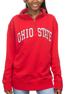 Ohio State Buckeyes Womens Red Sport Qtr Zip