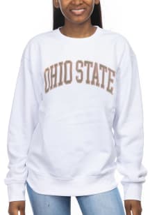 Ohio State Buckeyes Womens White Sport Crew Sweatshirt