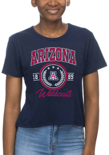 Arizona Wildcats Womens Navy Blue Crop Short Sleeve T-Shirt