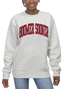 Oklahoma Sooners Womens Oatmeal Sport Fleece Crew Sweatshirt