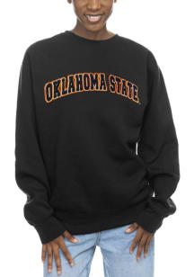 Oklahoma State Cowboys Womens Black Chenille Sport Fleece Crew Sweatshirt