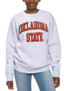 Oklahoma State Cowboys Womens Ash Sport Fleece Crew Sweatshirt