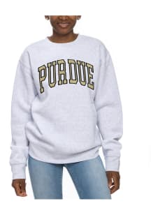 Womens Ash Purdue Boilermakers Sport Fleece Crew Sweatshirt