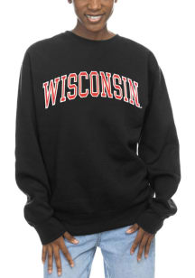 Womens Black Wisconsin Badgers Sport Fleece Crew Sweatshirt