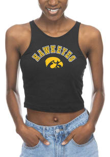 Womens Black Iowa Hawkeyes First Down Tank Top