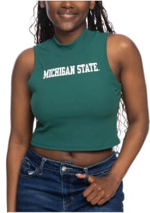 Womens Green Michigan State Spartans Mock Neck Tank Top