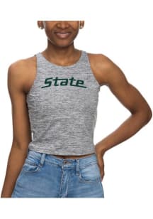 Womens Grey Michigan State Spartans First Down Tank Top