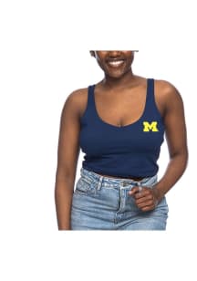 Womens Navy Blue Michigan Wolverines Athletic Tank Top