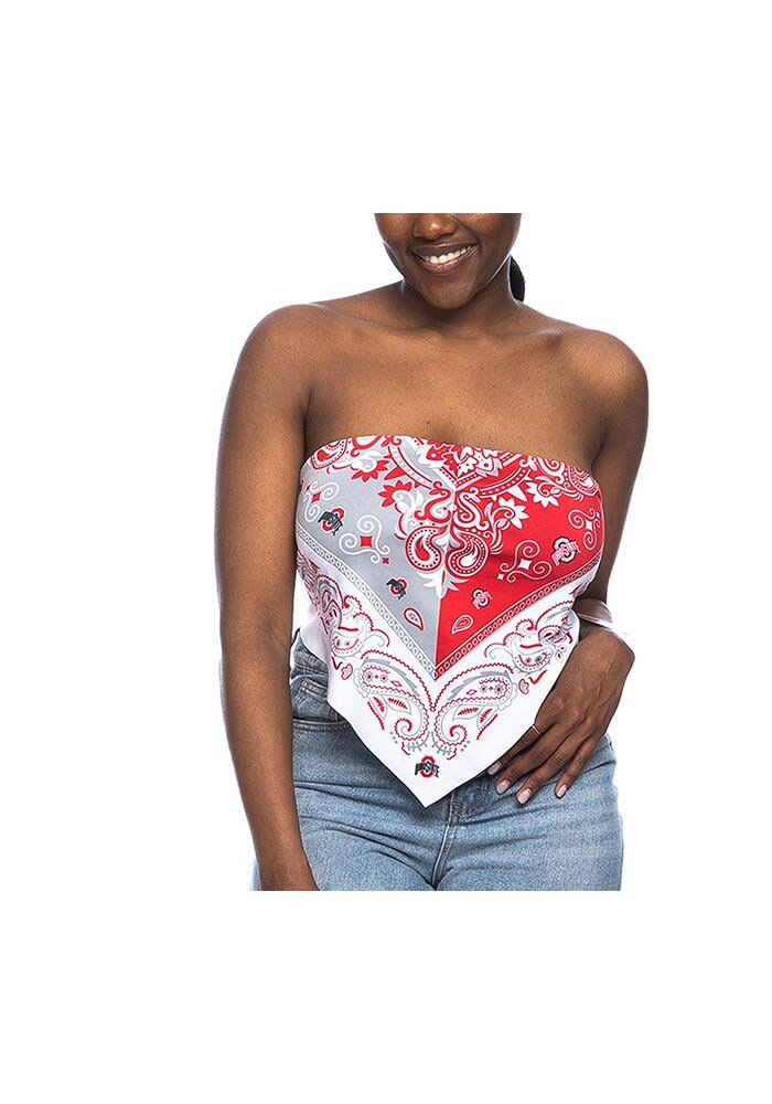 Ohio State Buckeyes Womens Red Bandana Tie Back Tank Top - 74282733