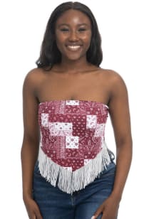 Texas A&amp;M Aggies Womens Maroon Bandana Fringe Tank Top