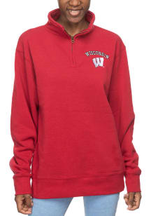 Womens Crimson Wisconsin Badgers Sport 1/4 Zip Pullover