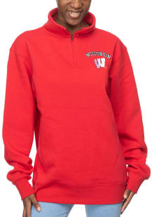Wisconsin Badgers Womens Red Sport 1/4 Zip Pullover