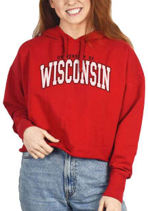 Wisconsin Badgers Womens Red French Terry Hooded Sweatshirt