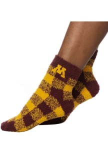 Buffalo Check Minnesota Golden Gophers Womens Quarter Socks - Red