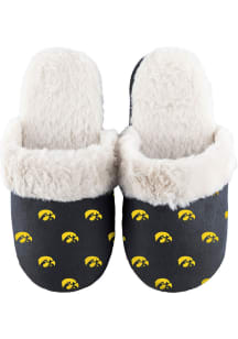 Fuzzy Iowa Hawkeyes Womens Slippers - Black