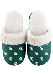 Fuzzy Michigan State Spartans Womens Slippers - Green