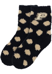 Fuzzy Dot Purdue Boilermakers Youth Quarter Socks - Black