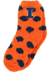 Fuzzy Dot Illinois Fighting Illini Youth Quarter Socks - Navy Blue