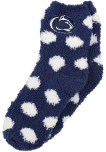 Fuzzy Dot Penn State Nittany Lions Youth Quarter Socks - Navy Blue