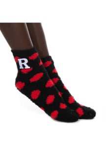 Fuzzy Dot Rutgers Scarlet Knights Womens Quarter Socks - Red