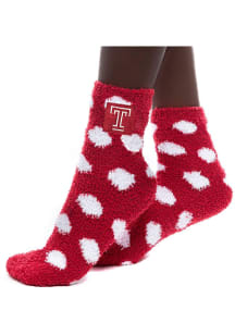 Temple Owls Fuzzy Dot Womens Quarter Socks