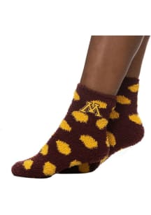 Minnesota Golden Gophers Fuzzy Dot Womens Quarter Socks