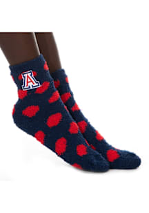 Arizona Wildcats Fuzzy Dot Womens Quarter Socks
