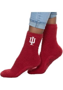 Indiana Hoosiers Fuzzy Slipper Womens Quarter Socks