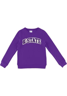 Girls Purple K-State Wildcats Sparkle Chenille Long Sleeve Crew Sweatshirt