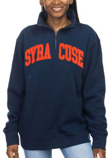 Syracuse Orange Womens Navy Blue Sport Fleece Qtr Zip