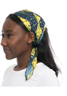 Paisley Patchwork Michigan Wolverines Womens Hair Scrunchie - Navy Blue