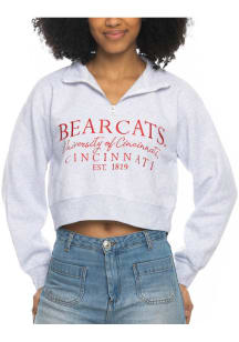 Womens Ash Cincinnati Bearcats Sport Qtr Zip