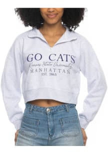 Womens Ash K-State Wildcats Sport Qtr Zip