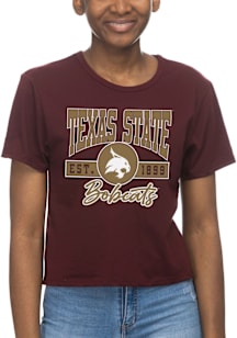 Texas State Bobcats Womens Maroon Established Short Sleeve T-Shirt