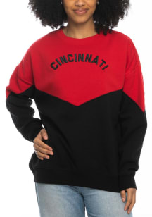 Womens Red Cincinnati Bearcats Bestie Crew Sweatshirt