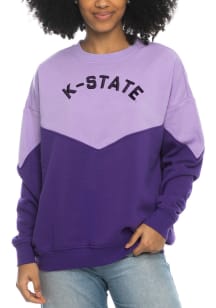 Womens Lavender K-State Wildcats Bestie Crew Sweatshirt