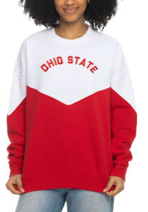 Womens Red Ohio State Buckeyes Bestie Crew Sweatshirt