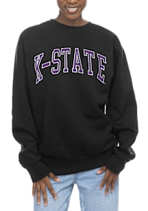 K-State Wildcats Womens Black Sport Fleece Crew Sweatshirt