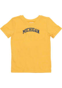 Girls Yellow Michigan Wolverines Primary Logo Short Sleeve T-Shirt