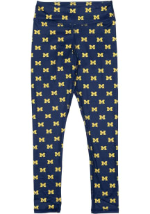 Girls Navy Blue Michigan Wolverines Primary Logo Leggings