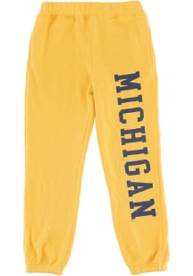 Girls Yellow Michigan Wolverines Primary Logo Leggings