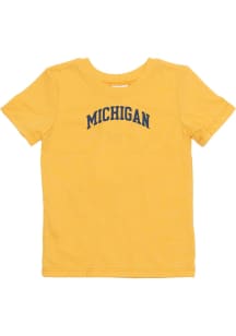 Toddler Girls Yellow Michigan Wolverines Primary Logo Short Sleeve T-Shirt