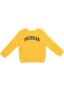 Toddler Yellow Michigan Wolverines Primary Logo Long Sleeve Crew T Shirt