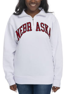 Womens White Nebraska Cornhuskers Sport Fleece Qtr Zip