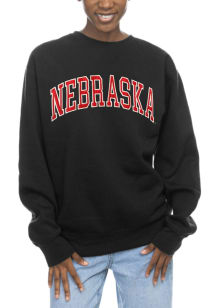 Womens Black Nebraska Cornhuskers Sport Fleece Crew Sweatshirt