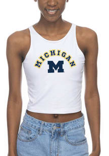 Womens White Michigan Wolverines First Down Tank Top