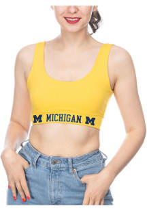 Womens Gold Michigan Wolverines Scoop Tank Top