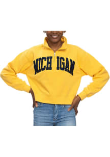 Womens Gold Michigan Wolverines Sport Qtr Zip